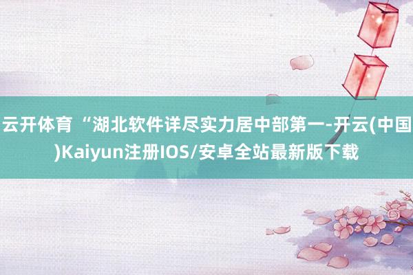 云开体育 “湖北软件详尽实力居中部第一-开云(中国)Kaiyun注册IOS/安卓全站最新版下载